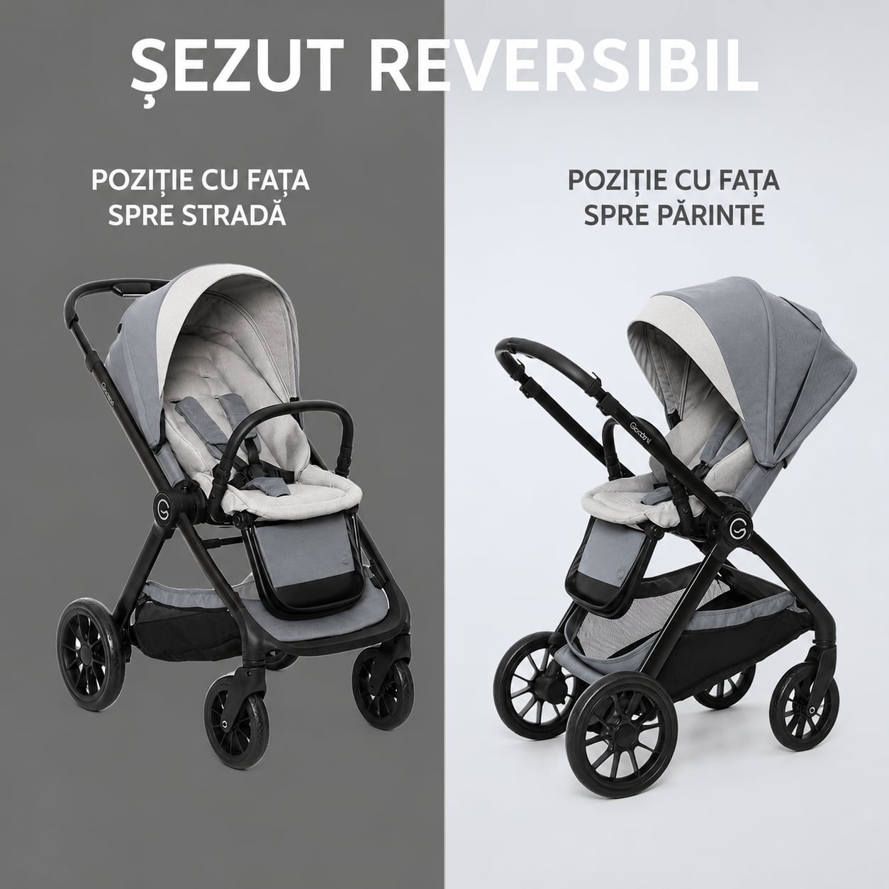 Carucior 3 în 1 Giordani G-Comfort, cărucior sport, landou și scoică auto, pliere automată, 0–22 kg