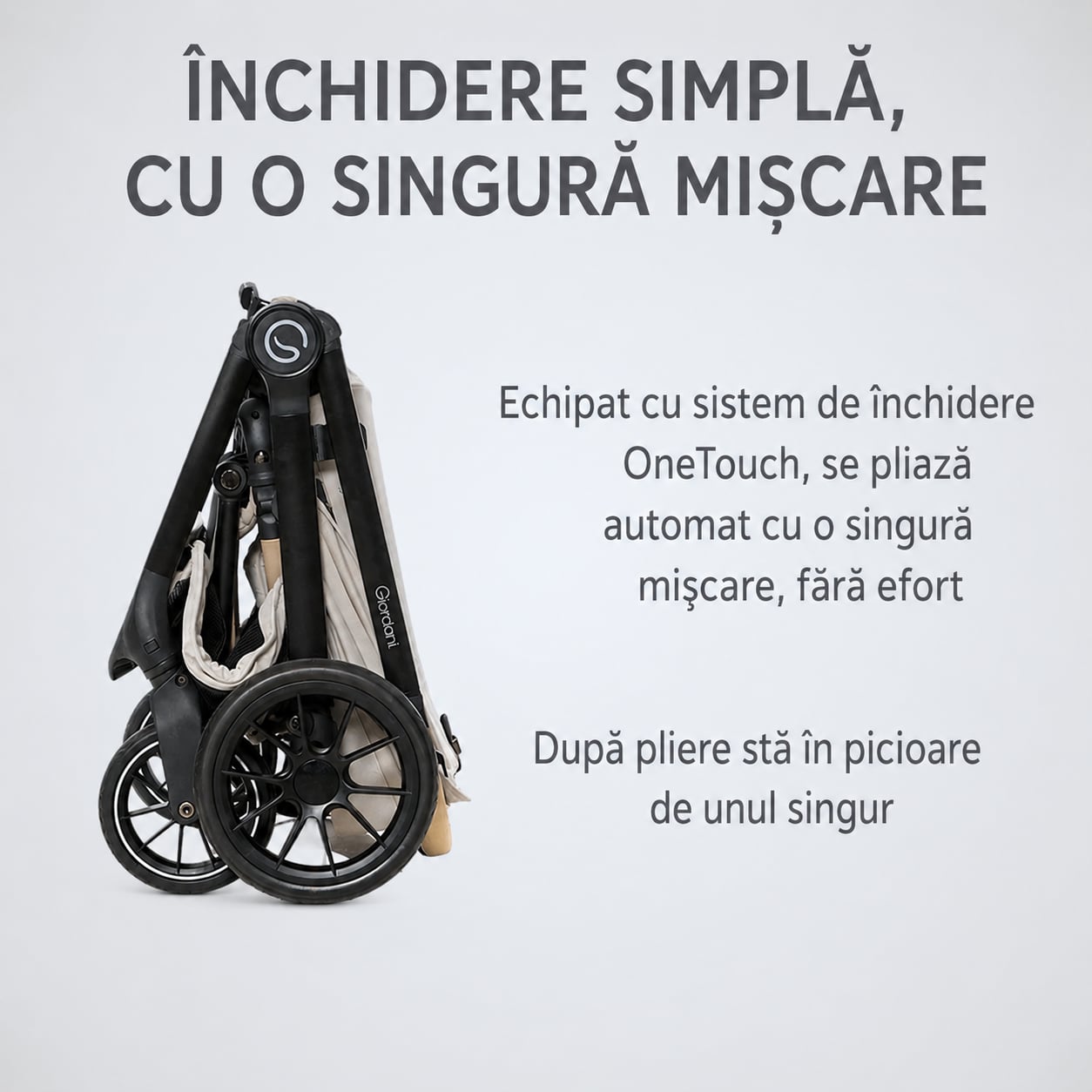 Carucior 3 în 1 Giordani G-Comfort, cărucior sport, landou și scoică auto, pliere automată, 0–22 kg