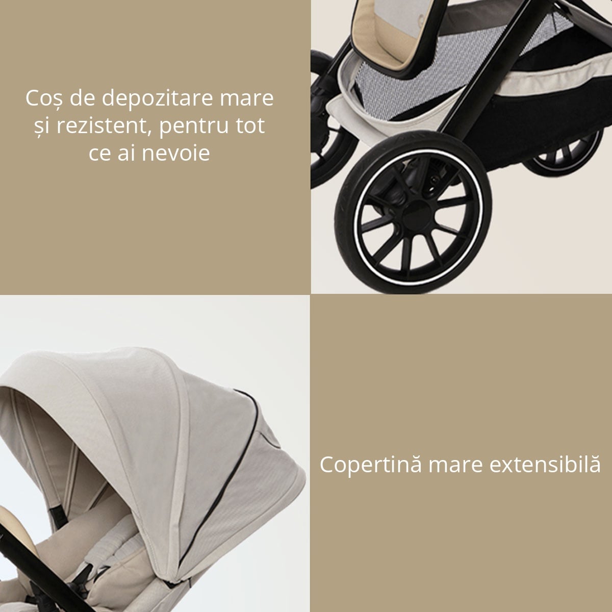 Carucior 3 în 1 Giordani G-Comfort, cărucior sport, landou și scoică auto, pliere automată, beige (bej), 0–22 kg