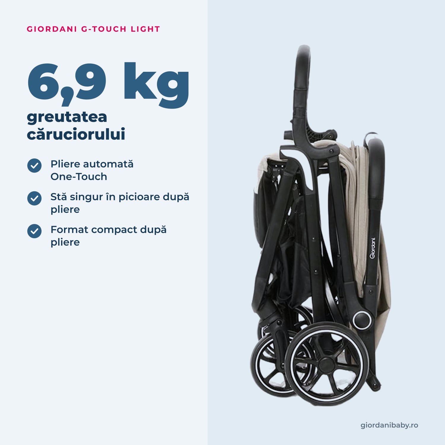 Giordani G-Touch Light – greutatea și plierea