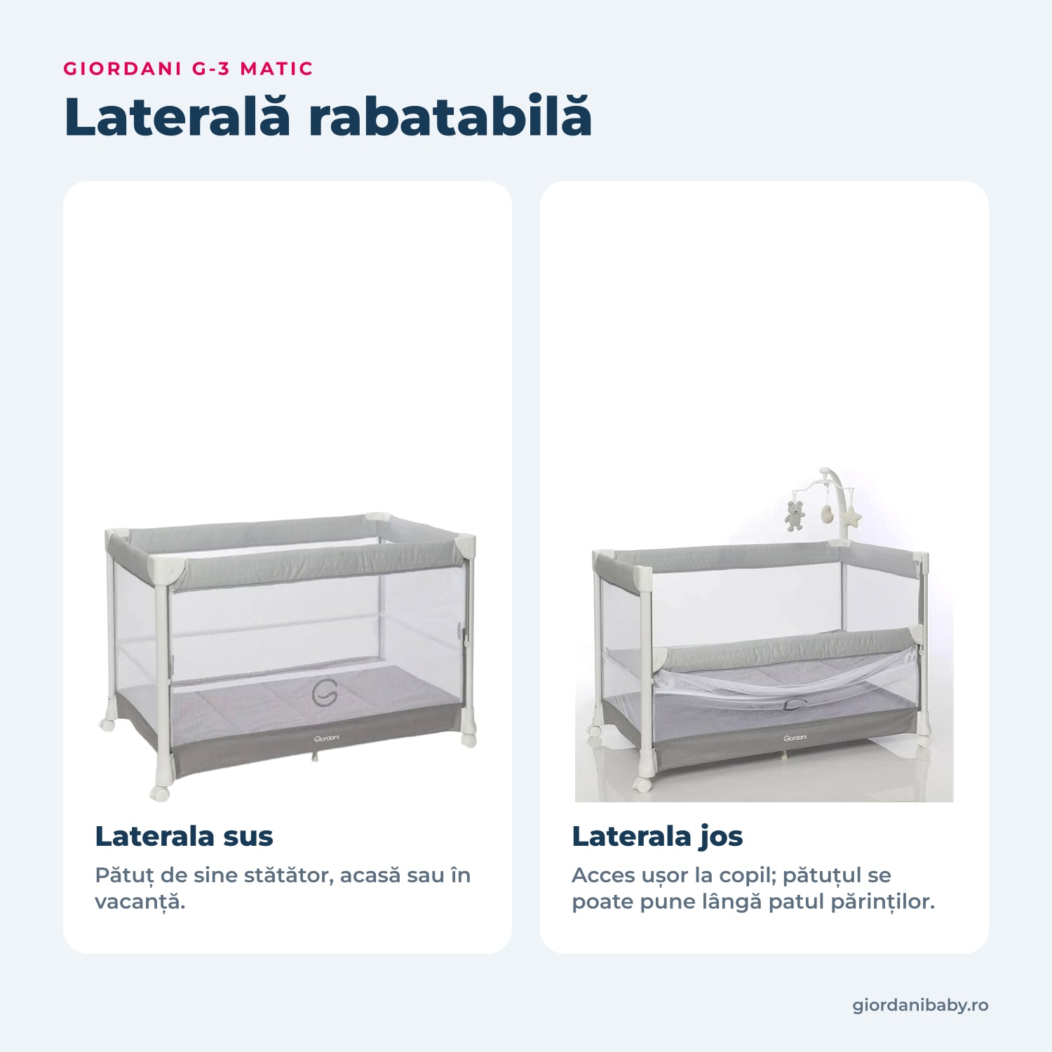 Giordani G-3 Matic – laterala ridicată și coborâtă