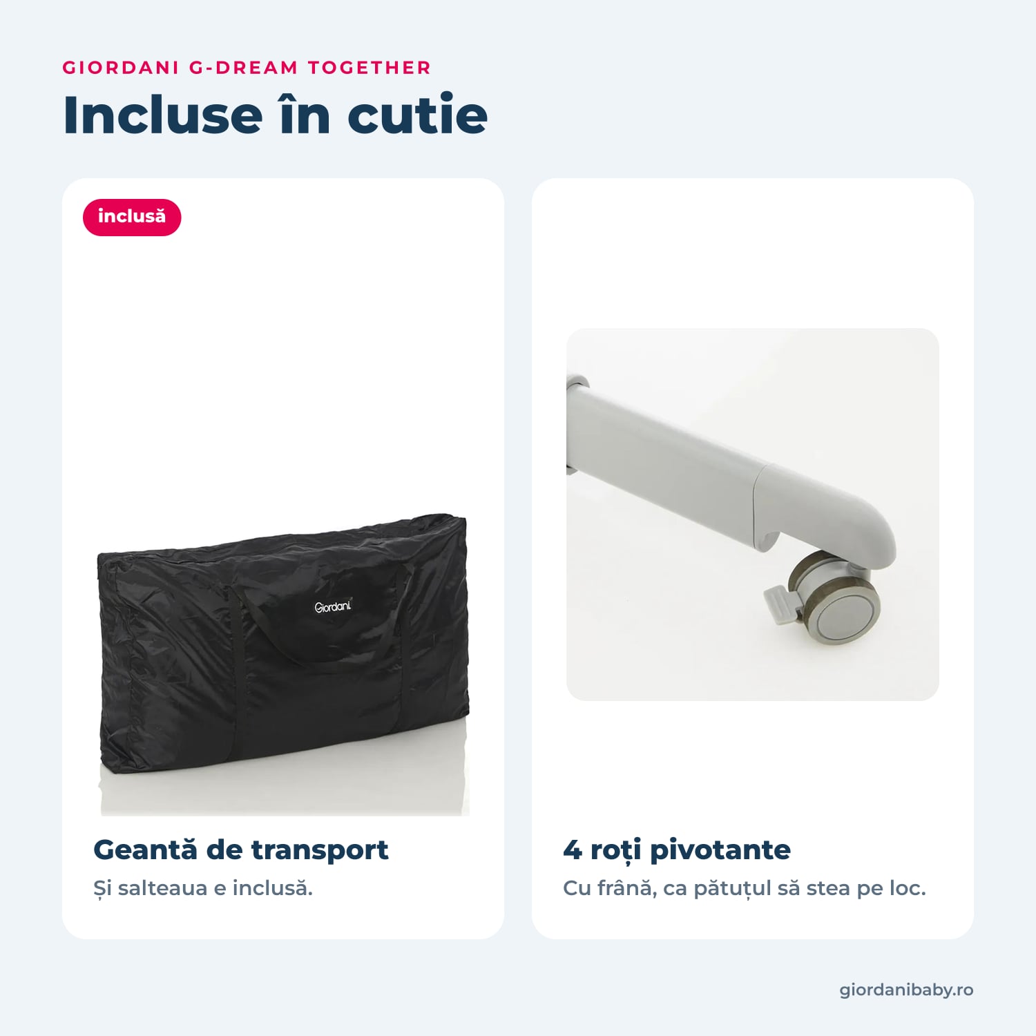 Giordani G-Dream Together – geanta de transport și roțile