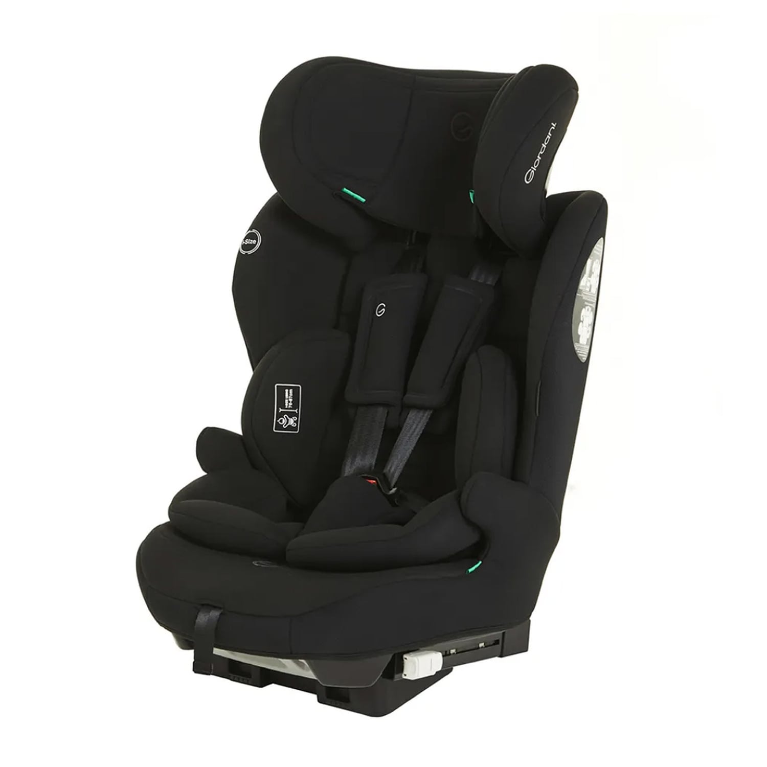 Scaun auto Giordani Antares i-Size, 76–150 cm, ISOFIX + Top Tether, Black (negru), 15 luni–12 ani