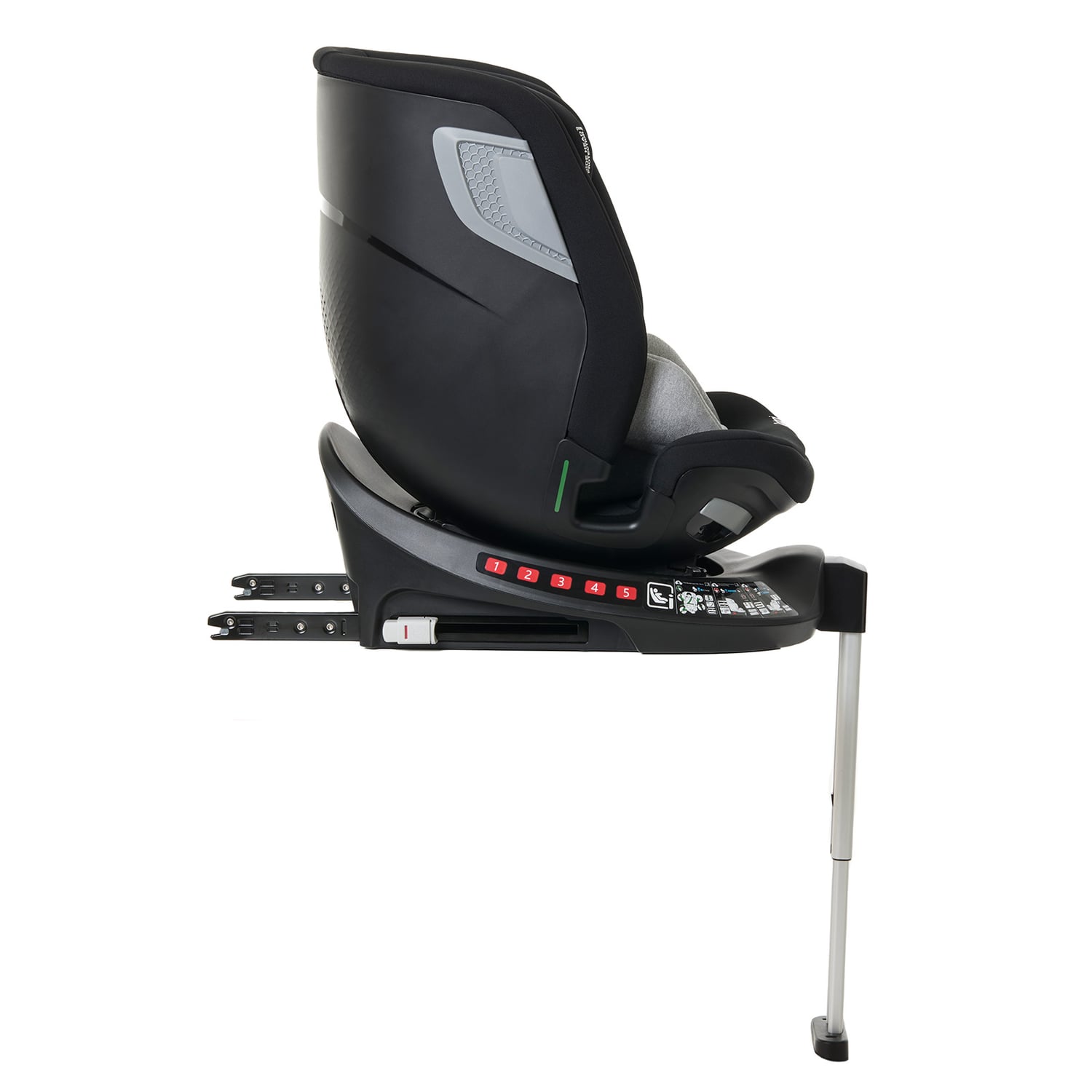 Scaun auto Giordani Crono Plus i-Size, 40–150 cm, rotativ 360°, ISOFIX + Support Leg, Black (Negru), 0–12 ani