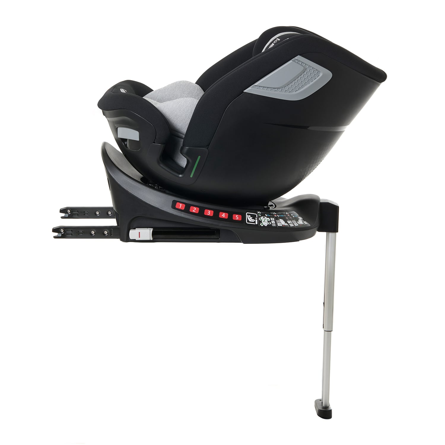 Scaun auto Giordani Crono Plus i-Size, 40–150 cm, rotativ 360°, ISOFIX + Support Leg, Black (Negru), 0–12 ani