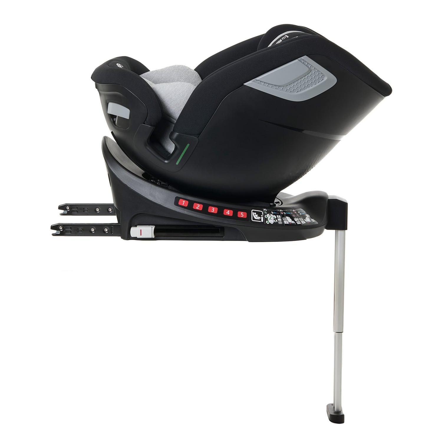 Scaun auto Giordani Crono Plus i-Size, 40–150 cm, rotativ 360°, ISOFIX + Support Leg, Black (Negru), 0–12 ani