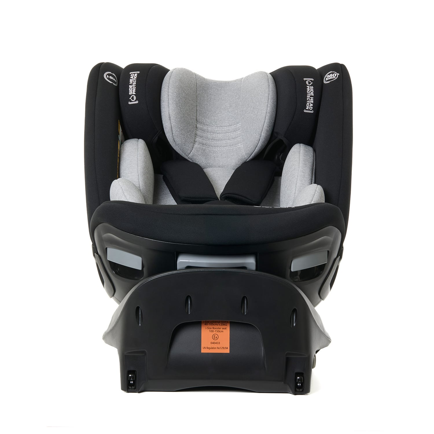 Scaun auto Giordani Crono Plus i-Size, 40–150 cm, rotativ 360°, ISOFIX + Support Leg, Black (Negru), 0–12 ani