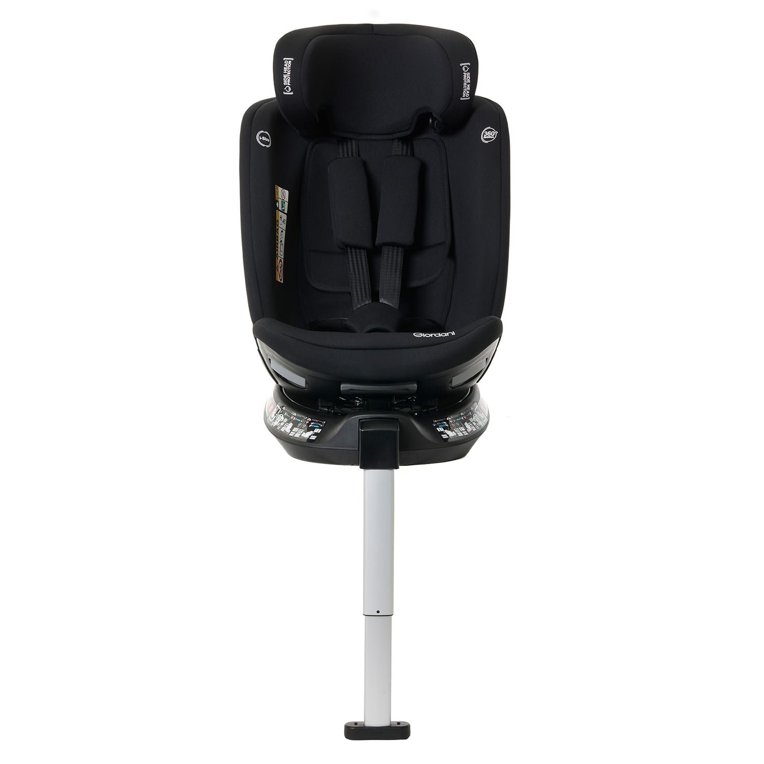 Scaun auto Giordani Crono Plus i-Size, 40–150 cm, rotativ 360°, ISOFIX + Support Leg, Black (Negru), 0–12 ani