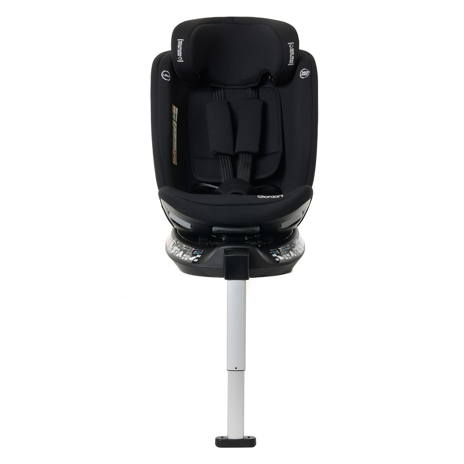 Scaun auto Giordani Crono Plus i-Size, 40–150 cm, rotativ 360°, ISOFIX + Support Leg, Black (Negru), 0–12 ani