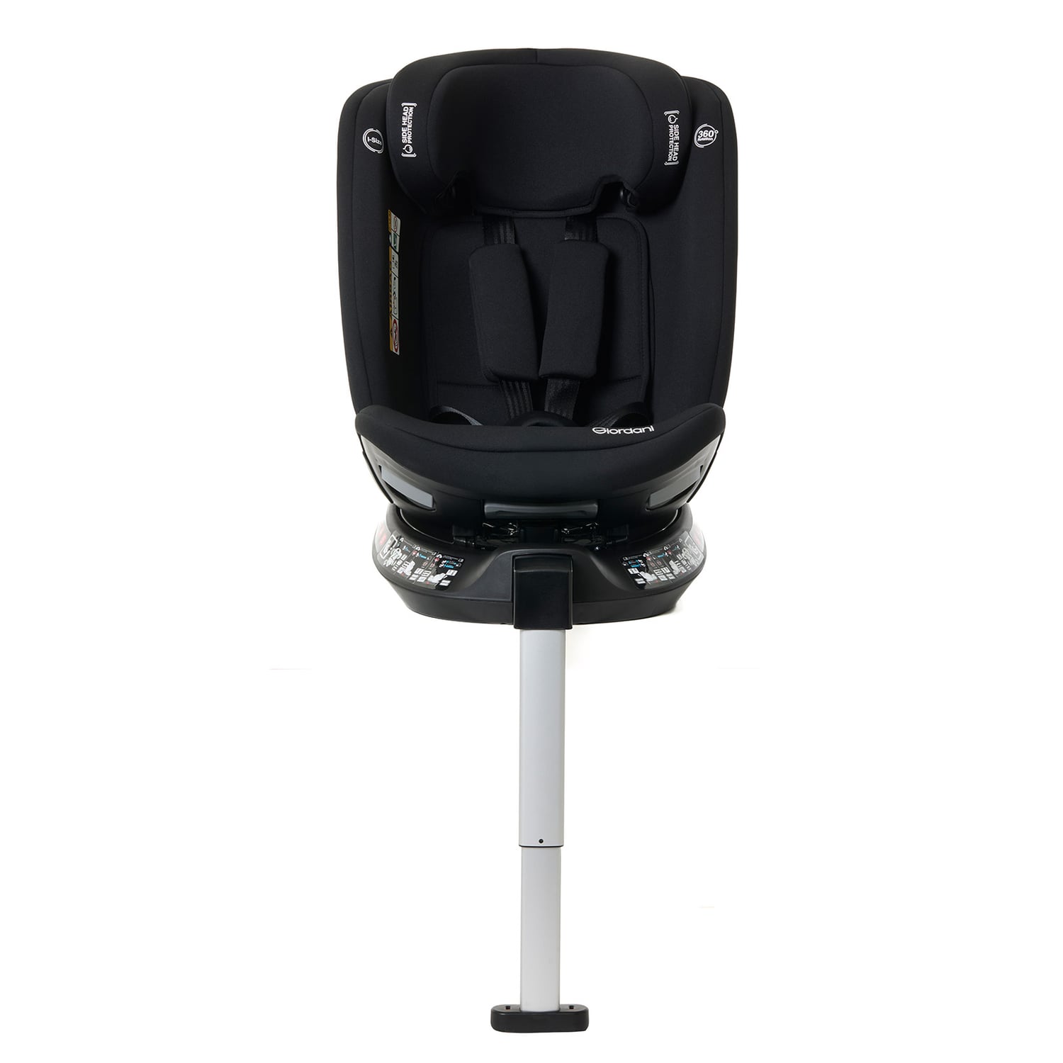 Scaun auto Giordani Crono Plus i-Size, 40–150 cm, rotativ 360°, ISOFIX + Support Leg, Black (Negru), 0–12 ani