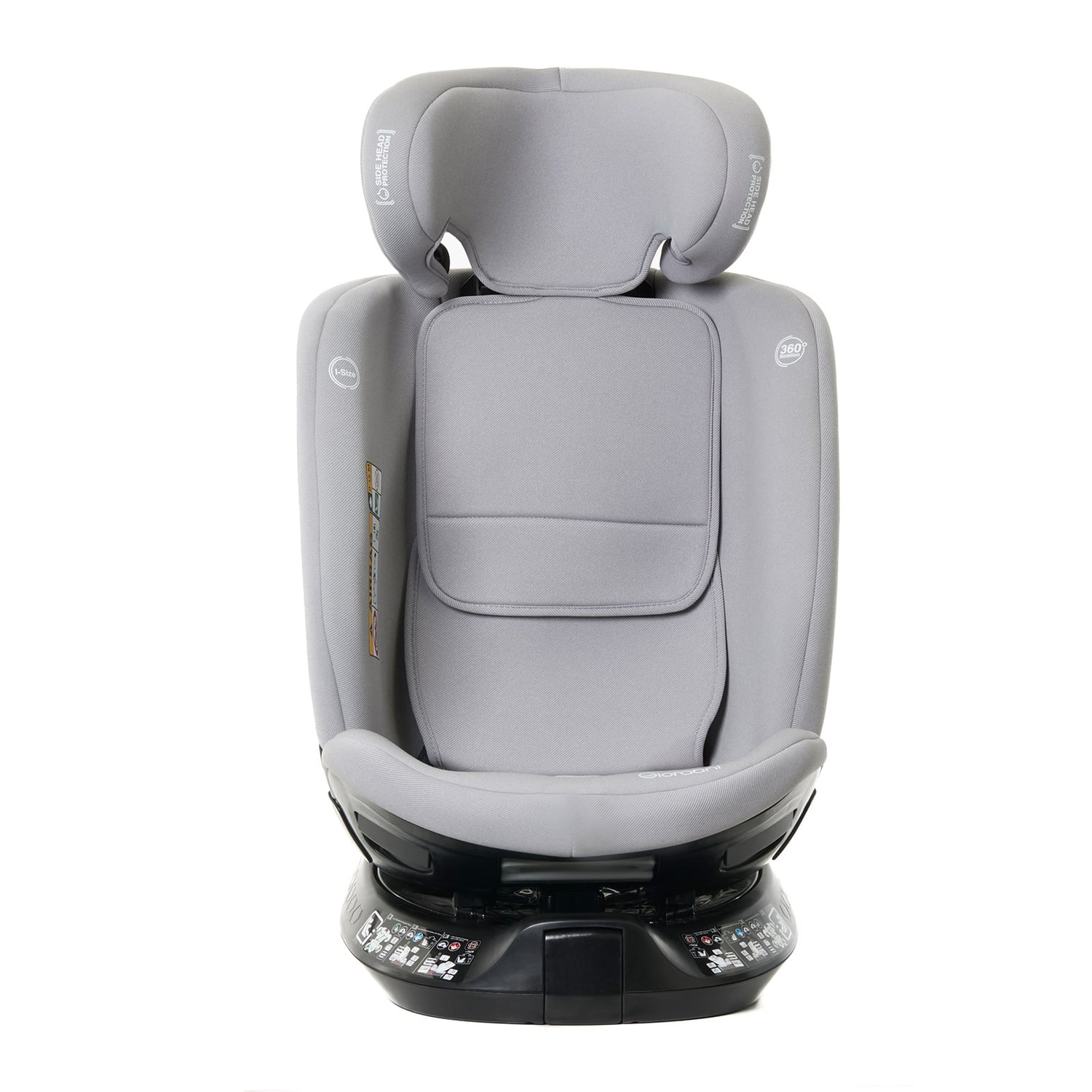 Scaun auto Giordani Crono Plus i-Size, 40–150 cm, rotativ 360°, ISOFIX + Support Leg, Grey, 0–12 ani