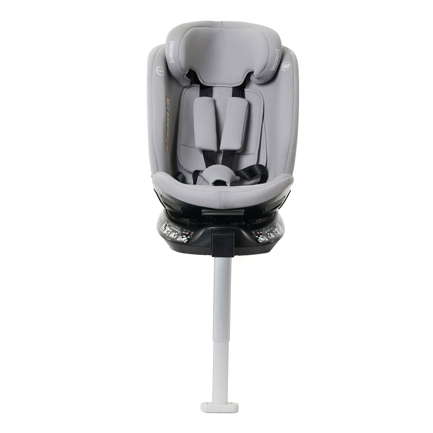 Scaun auto Giordani Crono Plus i-Size, 40–150 cm, rotativ 360°, ISOFIX + Support Leg, Grey, 0–12 ani