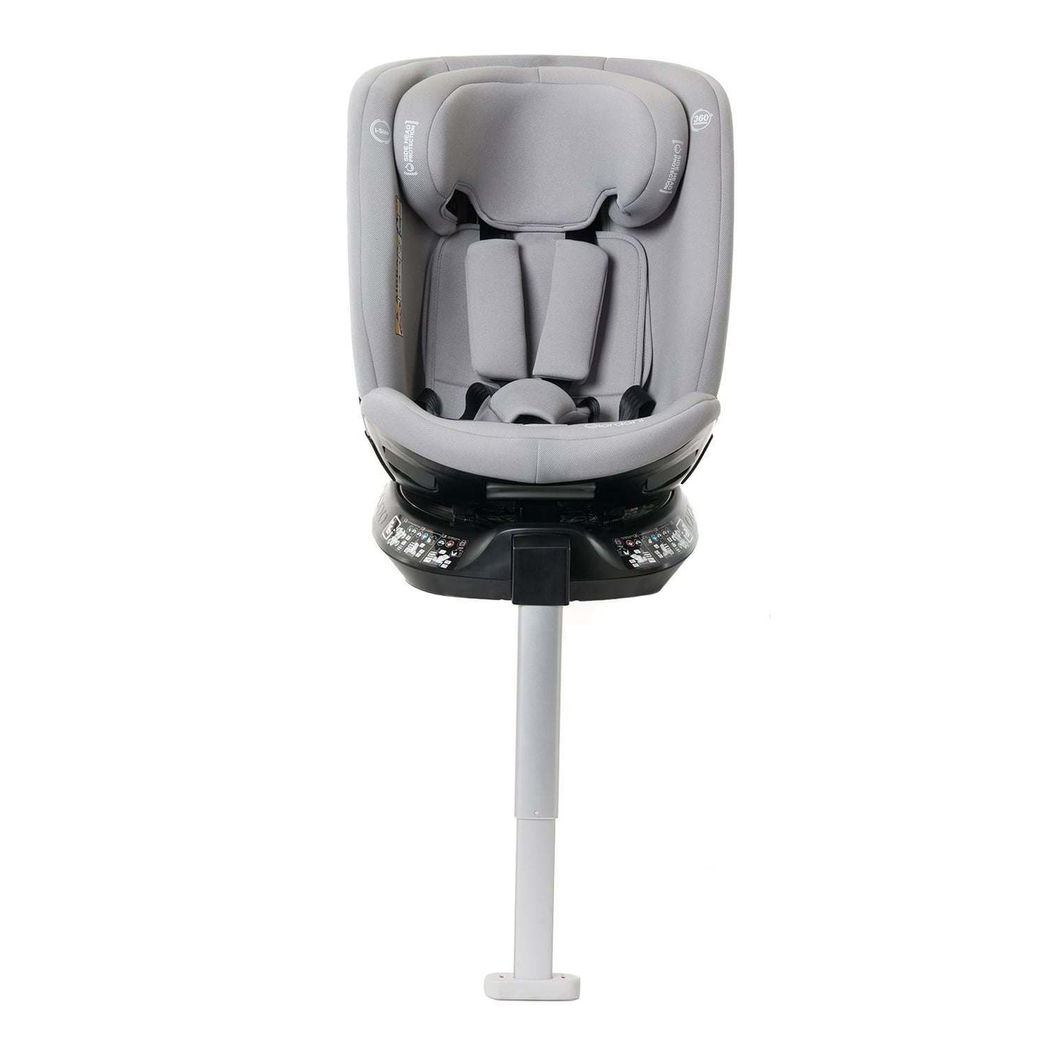 Scaun auto Giordani Crono Plus i-Size, 40–150 cm, rotativ 360°, ISOFIX + Support Leg, Grey, 0–12 ani