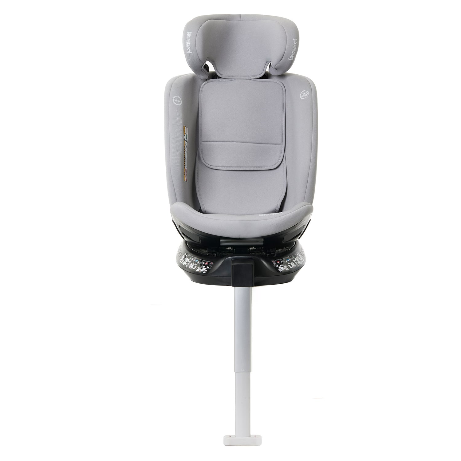Scaun auto Giordani Crono Plus i-Size, 40–150 cm, rotativ 360°, ISOFIX + Support Leg, Grey, 0–12 ani