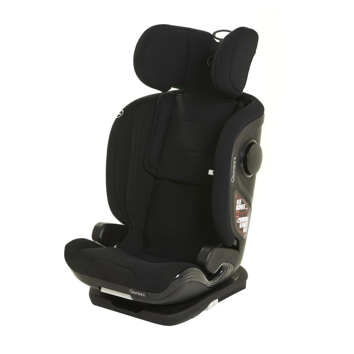 Scaun auto Giordani Iridium i-Size, 100–150 cm, ISOFIX, Black (negru), 3–12 ani