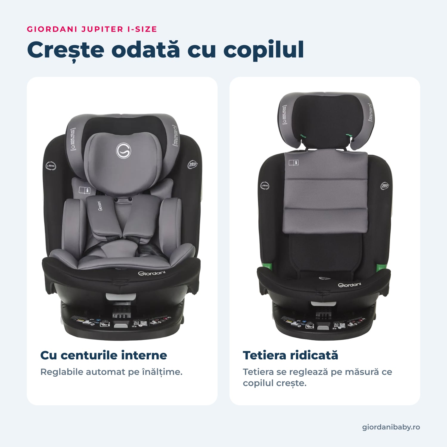Giordani Jupiter i-Size – scaunul pentru copil mic și pentru copil mare