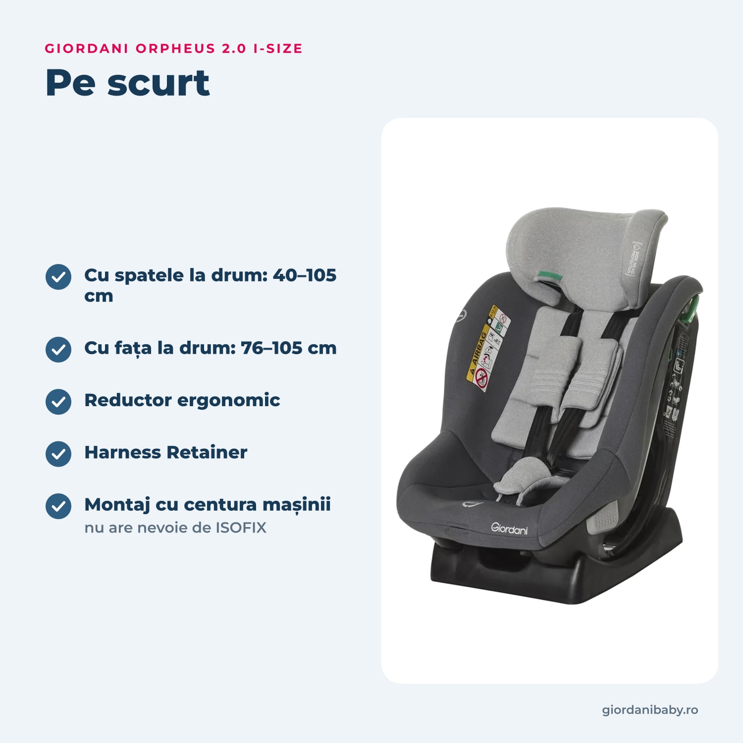 Giordani Orpheus 2.0 i-Size – dotări