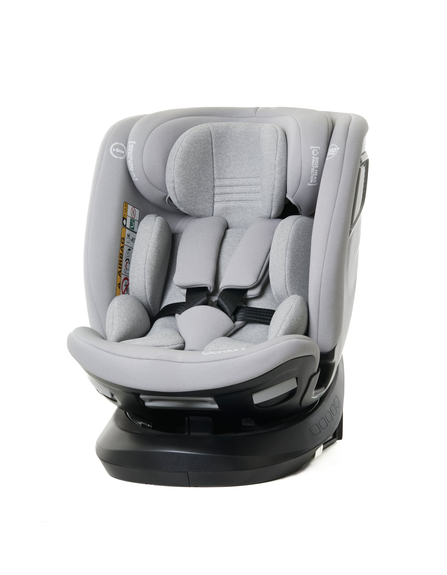Scaun auto Giordani Titano Plus i-Size, 40–150cm, rotativ 360°, ISOFIX, Grey (gri), 0–12 ani