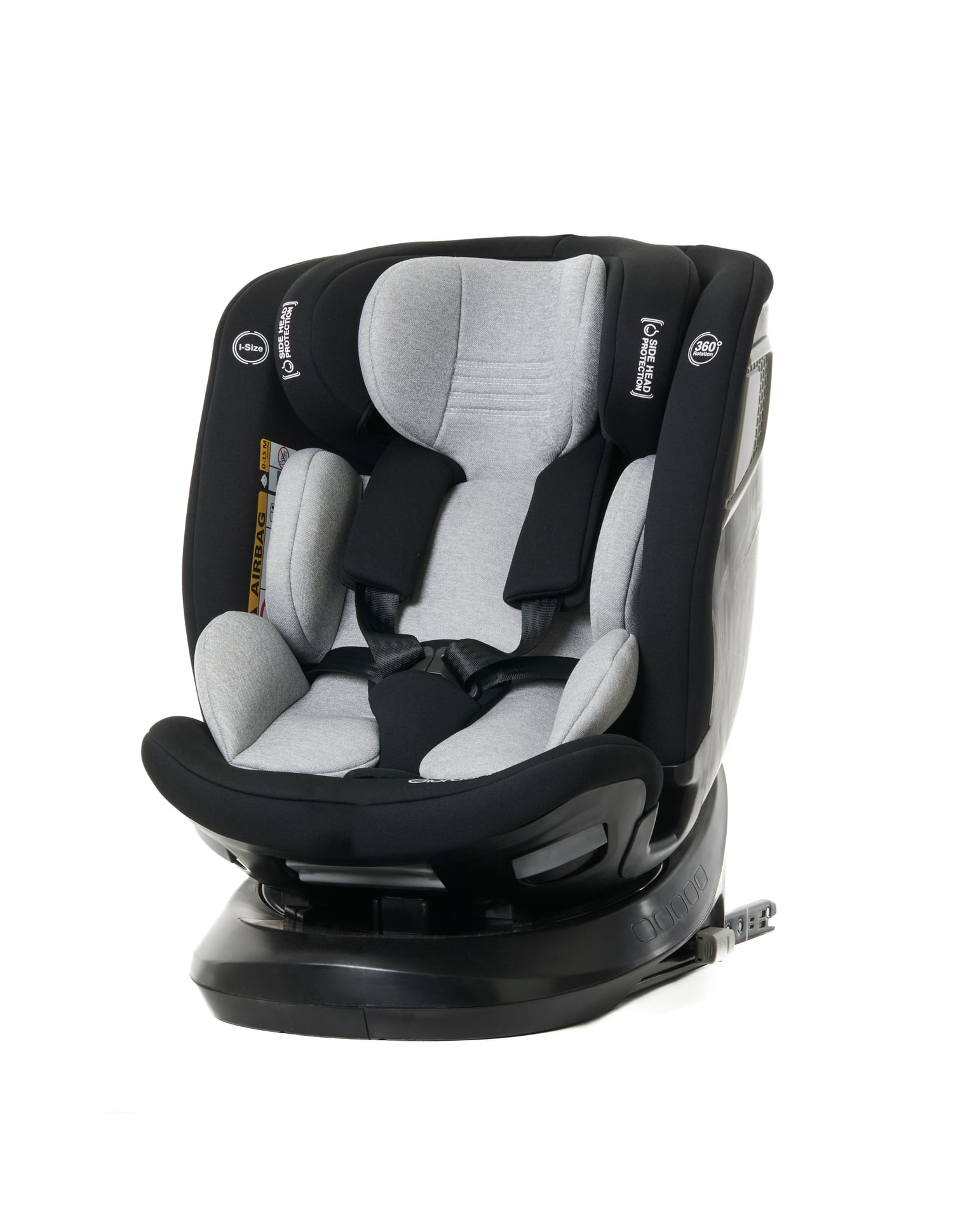 Scaun auto Giordani Titano Plus i-Size, 40–150cm, rotativ 360°, ISOFIX, Black (negru), 0–12 ani