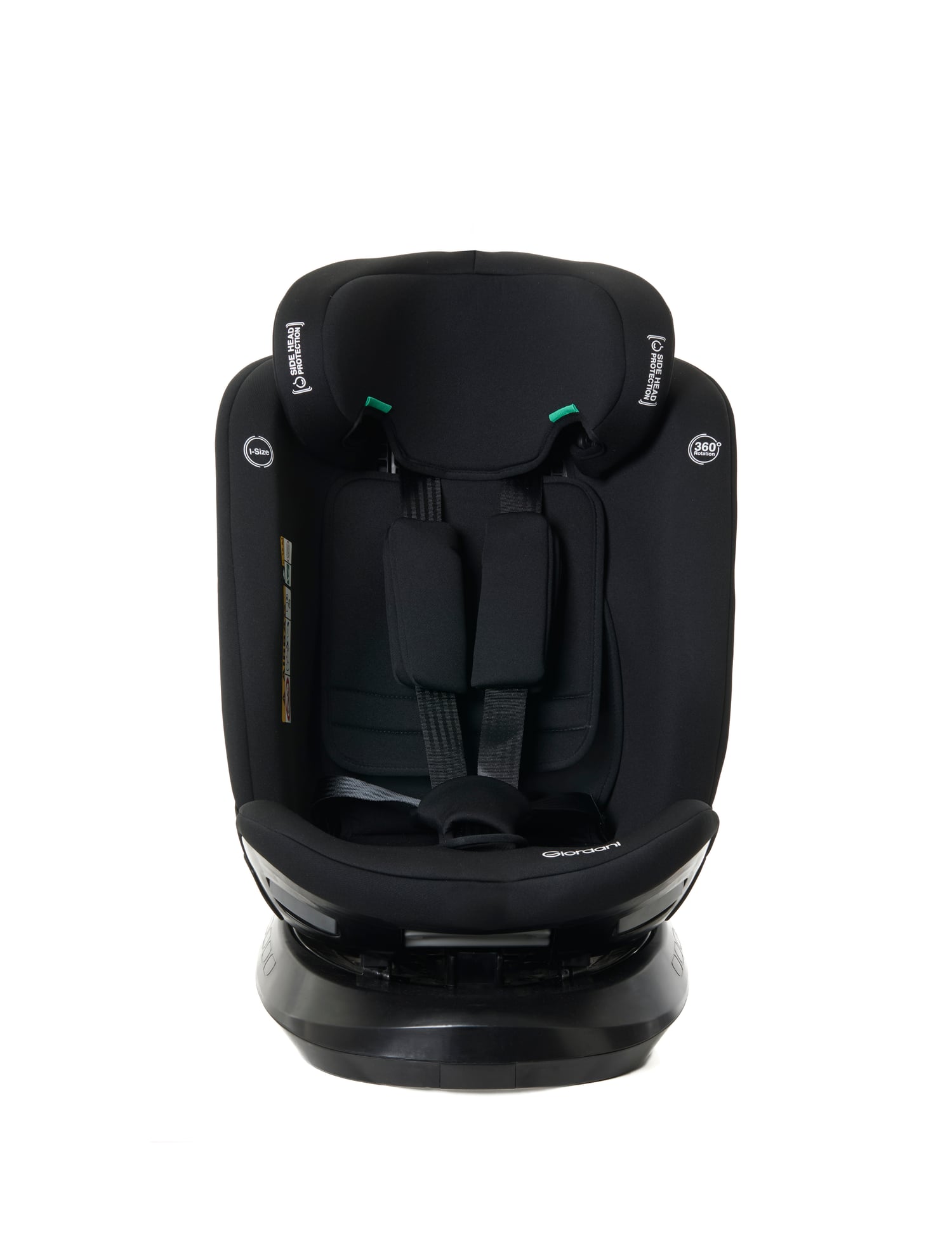 Scaun auto Giordani Titano Plus i-Size, 40–150cm, rotativ 360°, ISOFIX, Black (negru), 0–12 ani
