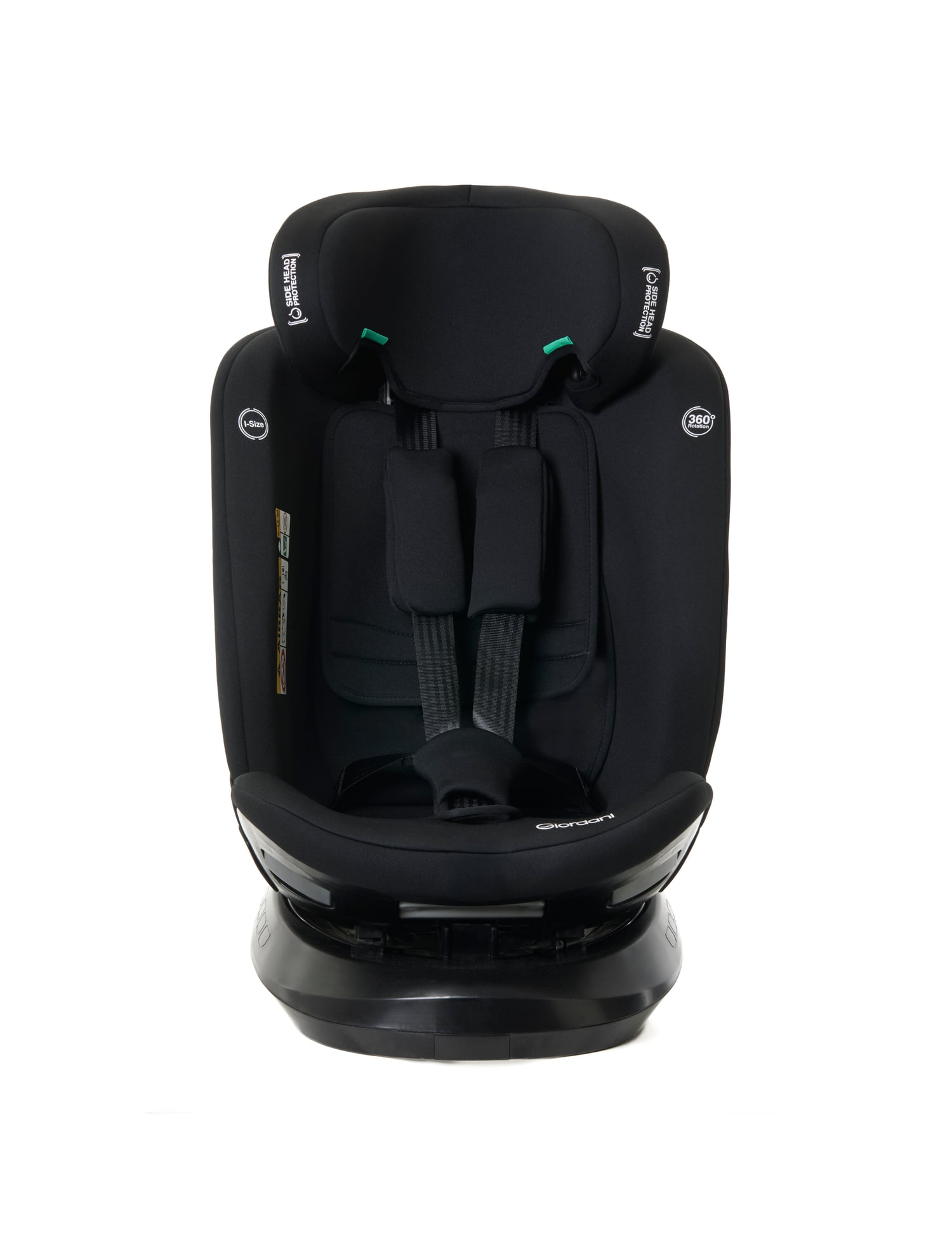 Scaun auto Giordani Titano Plus i-Size, 40–150cm, rotativ 360°, ISOFIX, Black (negru), 0–12 ani