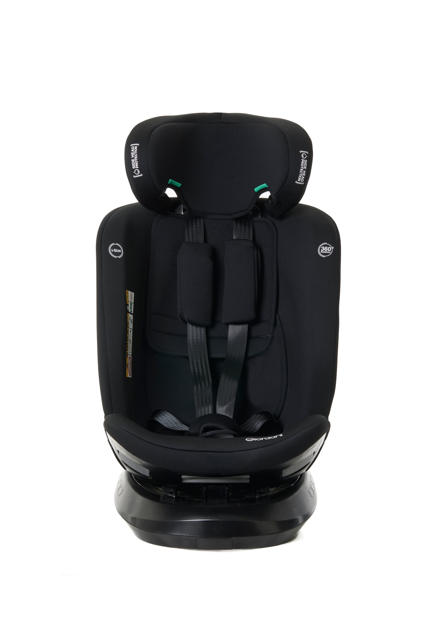 Scaun auto Giordani Titano Plus i-Size, 40–150cm, rotativ 360°, ISOFIX, Black (negru), 0–12 ani