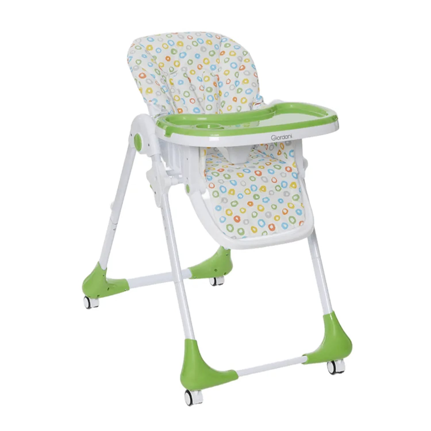 Scaun de masă Giordani G-Snack, 6 luni+, reglabil pe înălțime, Bubbles Green (verde)