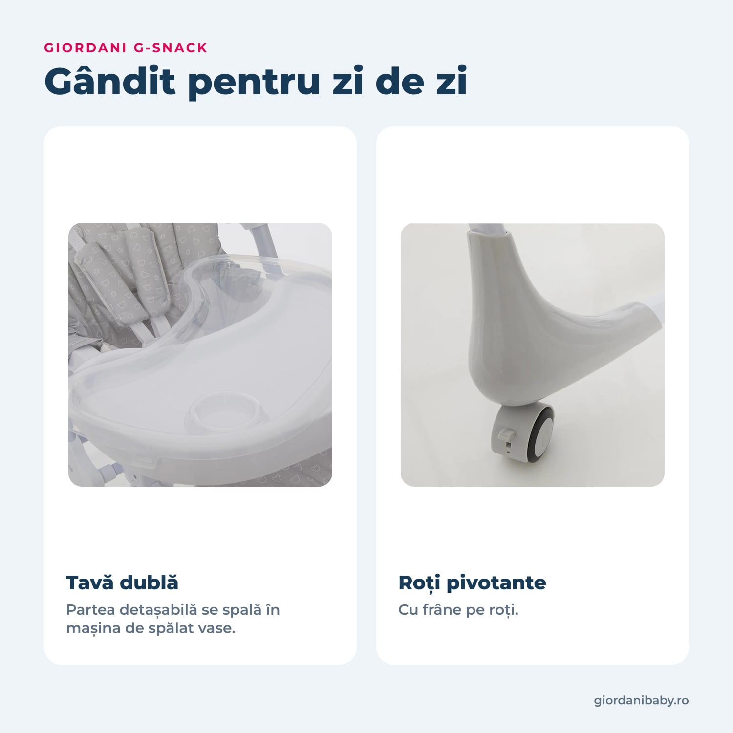Giordani G-Snack – tava dublă și roțile